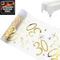 Produktbild: Tischläufer Geburtstag 28x10m Gold Rolle Party Jahrestag 30 Jahre