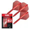 Produktbild: Target Darts K Flex Integrierter Dart-Flug und -Schaft, Nr. 2 Rot (Mittel) | 3er-Pack K-Flex - No 2, Precision Moulded 2-In-1 Dart Flights und Dart Stem | Professionelles Dart-Zubehör