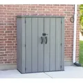 Produktbild: Lifetime Kunststoff Geräte- und Gartenschrank in Holzoptik,dunkelgrau,70 x 136 x 172 cm