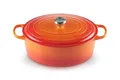 Produktbild: Le Creuset Signature Gusseisen-Bräter mit Deckel, Ø 33 cm, Oval, Für alle Herdarten und Induktion geeignet, Volumen: 7,5 l, 6,595 kg, Ofenrot, 21178330902430
