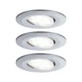 Produktbild: Paulmann 3er-Set LED Einbauleuchten Calla IP65 schwenkbar 4000K Chrom-Matt 99929