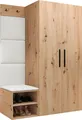 Produktbild: MIRJAN24 Garderoben-Set Medi IV, Schuhschrank, Kleiderhakenbrett, 4x Paneel 42x42, 2 Kleiderhaken (Farbe: Artisan Eiche, Soft 017)