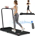 Produktbild: MERAX Laufband elektrisch, Underdesk Treadmill, Walking Jogging Pad Klappbar 1-6 km/h mit Fernbedienung, Bluetooth, LED-Display
