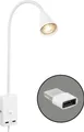 Produktbild: Leselampe LED Bettlampe Wandlampe Schwenkbar 2x USB Port Kabelschalter GU10
