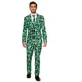 Produktbild: SuitMeister Partyanzug SuitMeister Cannabis Kostüm Anzug - für Karneval, Der Weed 'Smoking': cooler Anzug Für druffe Typen grün M