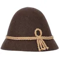 Produktbild: Steigenhöfer Manufaktur Trachtenhut Herren Heinrich - bayrischer Wanderhut Stopselhut aus 100% Schurwolle Schmale Krempe & Kordel - 2-Fach Kordel - Ideal fürs Oktoberfest braun 56