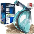 Produktbild: KAIMANA Tauchermaske NEUHEIT- Schnorchelmaske für Erwachsene inkl. Tragetasche, (Vollgesichtsmaske Tauchmaske), geprüfte CO2 Sicherheit - Tauchermaske Erwachsene grün S/M (bis 1,60m)