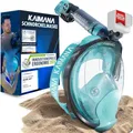Produktbild: Die Preisgekrönte KAIMANA® Schnorchelmaske für Erwachsene & Kinder - absolut CO2 sicher - inkl. Tragetasche - Tauchermaske Erwachsene - Vollgesichtsmaske Tauchmaske