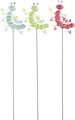 Produktbild: Mica Gartenstecker Raupe blau rosa grün 11 x 2 x 67 cm