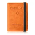 Produktbild: Czyan Reisepasshülle, Kunstleder Schutzhülle Reisepass mit RFID Blockier Schutzhülle Impfausweis Schutzhülle Tasche für Kreditkarten Ausweis und Reisedokumente(Orange)