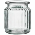 Produktbild: 12 x Windlichter aus Glas geriffelt H 9 cm Vintage Glas-Windlicht Teelichtgläser