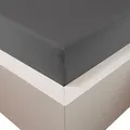 Produktbild: Traumschloss Spannbetttuch »Premium Plus« Mako Baumwolle mit Lyocell & Elasthan | Edel-Jersey | wärmt im Winter & kühlt im Sommer | anthrazit | 90-120x200-220cm