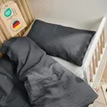Produktbild: Laleni Kinderbettwäsche 100x135 cm aus Baumwolle - Musselin Bettwäsche Kinder 100 x 135 cm + Kissenbezug 40x60 cm - Oeko-TEX zert. Musselin Bettwäsche Baby - Anthrazit