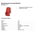 Produktbild: MENNEKES CEE Wanddose 16A 32A 400V 5-polig rot 31 32 TwinCONTACT IP44 Steck