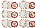 Produktbild: Hutschenreuther Happy Wintertime rotes Weihnachtsgeschirr 6 Personen Set, Porzellan, mehrfarbig, 6 Frühstücksteller, 6 Speiseteller & 6 Suppenteller, spülmaschinen- & mikrowellenfest