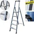 Produktbild: Trittleiter Krause Sepro eloxiert - 4 Stufen einseitig besteigbare Trittleiter mit Sicherheitsbügel 124180