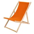 Produktbild: IMPWOOD Liegestuhl klappbar Holz - Sonnenliege aus Buchenholz bis 120 Kg Holzklappstuhl für Balkon, Strand und Terrasse & Camping - Gartenliege Strandliege (Orange)