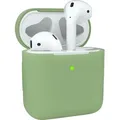 Produktbild: EAZY CASE - Schutzhülle für AirPods 1 & 2 Hülle Grün Silikon Case Stoßfest mit Deckel Schutz Antikratz Etui Cover rutschfeste Silikonhülle f... - Grün