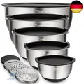 Produktbild: Rührschüsseln 5er-Set, Wildone Edelstahl mit luftdichten Deckeln, 3 R