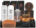 Produktbild: BRUBAKER 7-tlg. Bartpflege Geschenk Set mit Bartshampoo, Bart Conditioner, Bartöl, Bartbalsam, Bartbürste, Bartkamm, Bartschere - Bartwuchsmittel Männer Geschenk für den Liebsten oder Papa