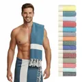Produktbild: Saunahandtuch Damen Herren 100x200 cm (Baumwolle), Saunatuch XXL, Hamamtuch groß 100 x 200 - lang, platzsparend, leicht - Sauna Hamam Strand Tuch Zubehör, Saunakilt Handtuch Strandtuch, Geschenk