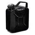 Produktbild: BW® Benzinkanister Metall 5 Liter mit Schraubverschluss - Kraftstoffkanister Schwarz - RAL 9005 - TÜV-geprüft und UN-Zulassung - 0,9mm Stahl nach DIN 7274 - Made in Europe