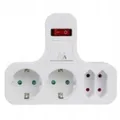 Produktbild: Steckdosenleiste mit Schalter & Kinderschutz, 4-fach, Weiß