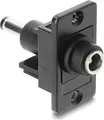 Produktbild: Delock Panel Mount DC 5,5 x 2,1 mm Buchse zu DC 5,5 x 2,5 mm Stecker schwarz