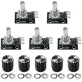 Produktbild: GIAK KY-040 Rotary Encoder Modul Drehgeber 5 Stück 360 Grad Drehgeber Drehwinkelgeber Mit Druckknopf Für Automobilelektronik Multimedia-Audio