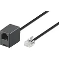 Produktbild: Goobay 68257 Modularanschlusskabel 10 Meter, Schwarz , RJ11/RJ14-Stecker (6P4C) auf RJ11-Buchse (6P4C)