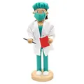 Produktbild: Holz Räucherfrau - Räucherfigur als OP-Schwester mi Krankenakte, L/B/H 7 x 7 x 19 cm.