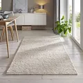 Produktbild: Taracarpet Gewalkter Handwebteppich Helsinki aus hochwertiger Schurwolle hergestellt in der EU fürs Wohnzimmer, Esszimmer, Schlafzimmer und die Küche geeignet 070x130 cm beige
