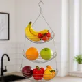 Produktbild: Obstkorb Hängekorb Gemüsekorb 3Etagen 70 cm  Hänge Regal Obst Essen Küche Decke