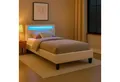 Produktbild: CARO-Möbel Polsterbett MANDALAY, LED Bett 90 x 200 cm Einzelbett mit Lattenrost, Jugendbett weiß