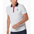 Produktbild: Fila Poloshirt Stripes (100% Polyester) weiss/navy/rot Herren weiß XL