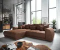 Produktbild: DELIFE Ecksofa Violetta, Lederimitat Braun 300 x 220 cm Recamiere variabel