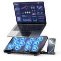 Produktbild: Trullypine Laptop Kühlpad für 12-17,3 Zoll, leistungsstarke 12 leise Lüfter, schnelle Kühlung, ergonomischer Notebook Cooler Ständer, 5 höhenverstellbar, 2 USB-Anschlüsse, Telefonhalter (Getriebe)