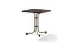 Produktbild: Sieger 231/C-M Boulevard-Klapptisch mit mecalit-Pro-Platte 70 x 70 cm, Stahlrohrgestell champagner, Tischplatte Schieferdekor mocca