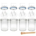 Produktbild: Fermentieren Starter Set 4x Fermentierglas 435 ml mit Deckel PVC frei, Fermen...