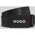 Produktbild: HUGO Ledergürtel mit Koppelschließe Modell 'GILAO-Z' in Black, Größe 105