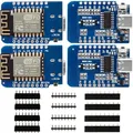 Produktbild: 4 x 5v D1 ESP8266 Mini Board NodeMCU WiFi 4MBit Flash Memory (Type c)