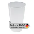 Produktbild: LogiPack GeRo Trinkbecher | Eichstrich 0,5l | Bierbecher Plastikbecher Einwegbecher aus Kunststoff PP (Polypropylen), Transparent klar | Ausschankbecher (800)