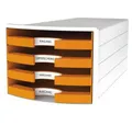 Produktbild: HAN Organizer Schubladenbox Impuls 1013-51 weiß/orange 4 Schubladen offen