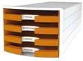 Produktbild: HAN 1013-51 Schubladenbox IMPULS - A4/C4, 4 offene Schubladen, weiß/orange