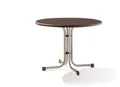Produktbild: Sieger 236/C-M Boulevard-Klapptisch mit mecalit-Pro-Platte Ø 100 cm, Stahlrohrgestell champagner, Schieferdekor mocca