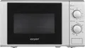 Produktbild: Exquisit MW900-030G Stand Mikrowelle, 43,9 cm breit, 700W, 20L, Grill, 5 Leistungsstufen, silber
