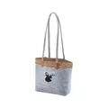 Produktbild: Kobolo Tasche aus Filz und Wasserhyazinthe - Hirsch - grau - 35x15x30 cm - Schultertasche Umhängetasche Shoppingbag Bag Transport Korb Shopper Beutel