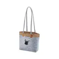Produktbild: Tasche Damentasche aus Filz und Wasserhyazinthe - Hirsch - Grau - 35x15x30 cm