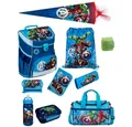 Produktbild: Scooli Schulranzen Campus Fit Avengers Schulranzen für 1.-4. Klasse - 980 Gramm - 18L Vol (Set, 10-tlg., inkl. Sporttasche und Schultüte 85cm), Marvel AVENGERS Iron Man Hulk Thor Captain America