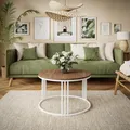 Produktbild: Runder Couchtisch LORI LOFT, Weiß / Stirling Eiche